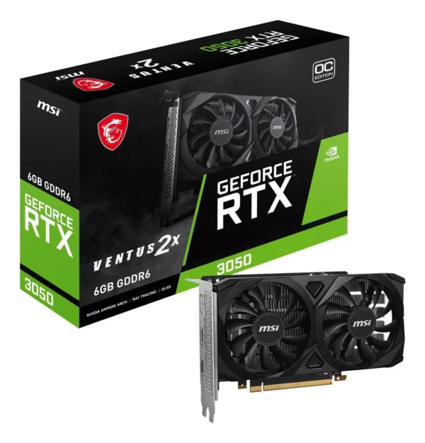 Tarjeta Gráfica MSI GeForce RTX 3050 VENTUS 2X 6G OC 6GB GDDR6 PCI-Express Gen 4.0